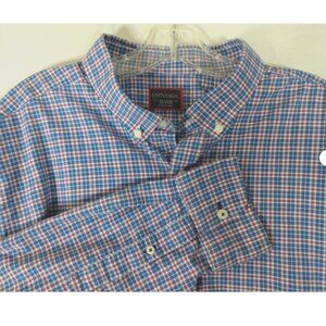 UNTUCKit Shirt Mens 2XL Blue  Red Plaid Button Down Long Sleeve XXL 100% Cotton